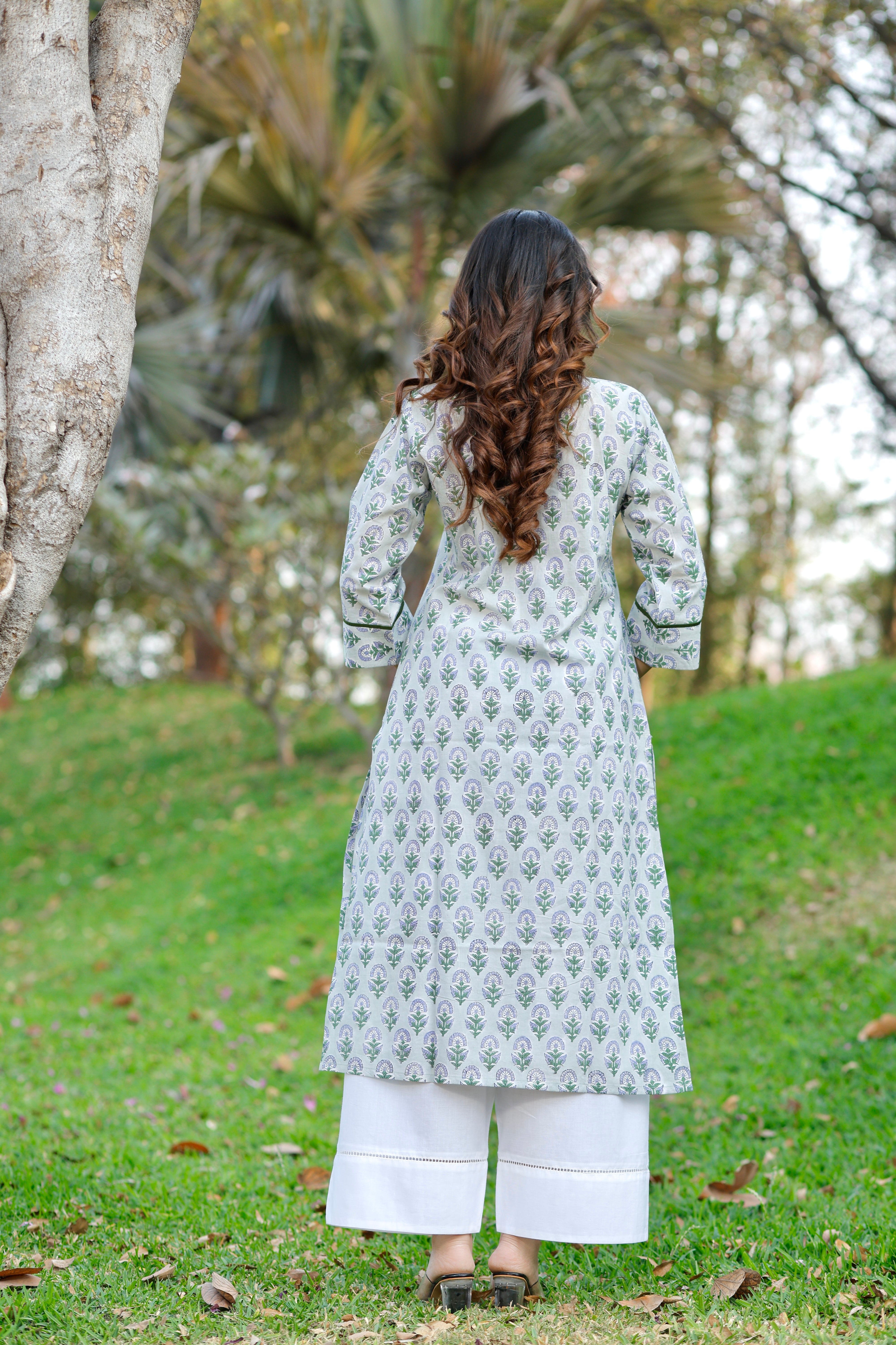 Sweet Petal Hand Block Printed Cotton Kurta