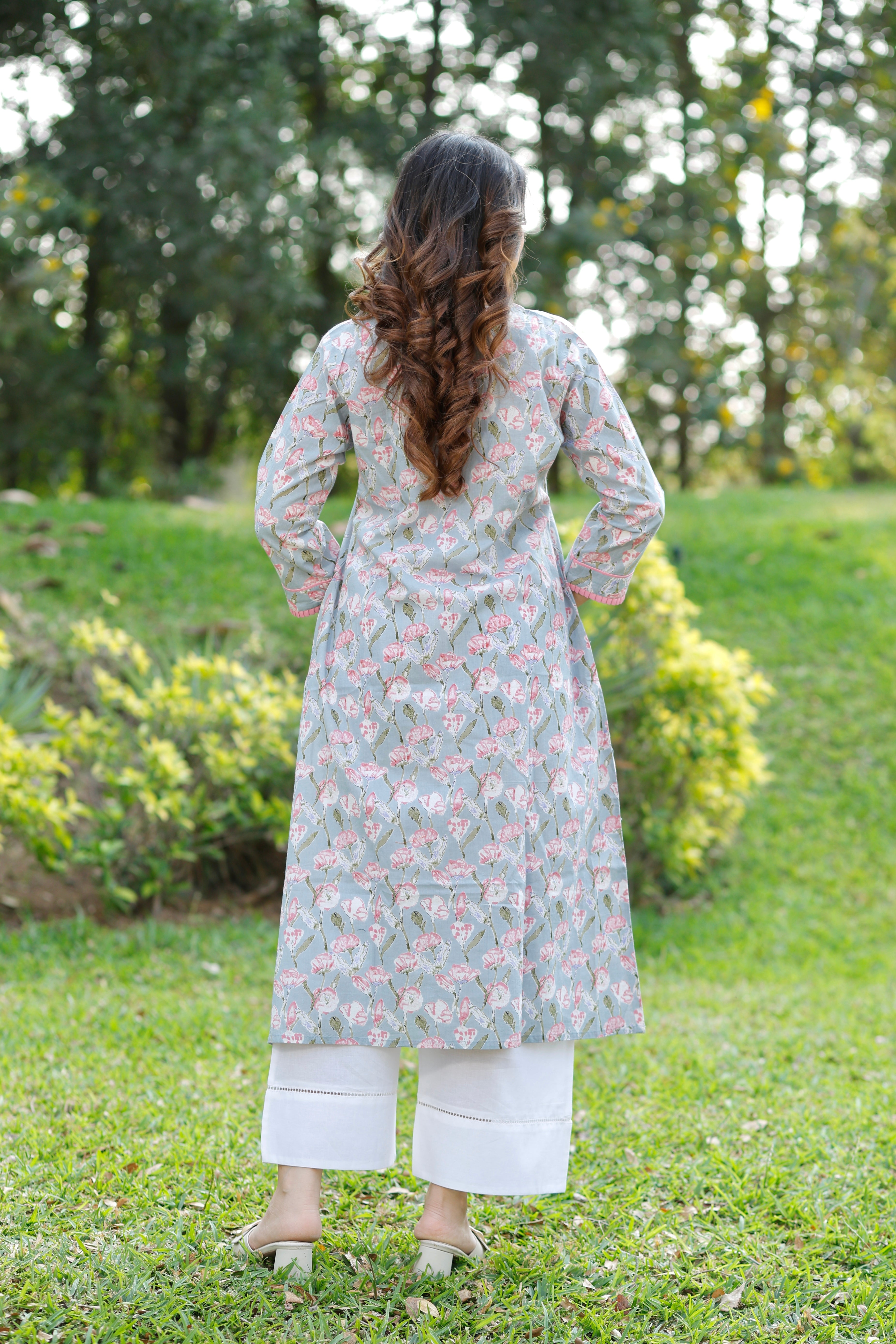 Blue Haze Printed Cotton Kurta