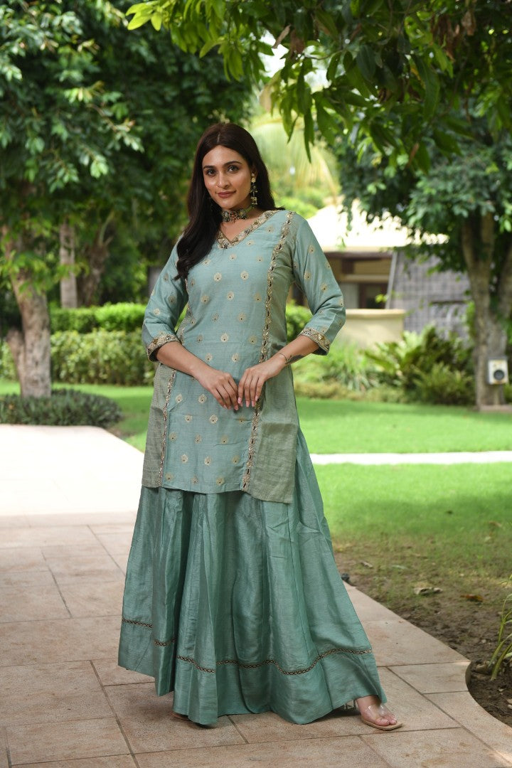 BLUE BANARASI RIWAYAT PALAZZO SET
