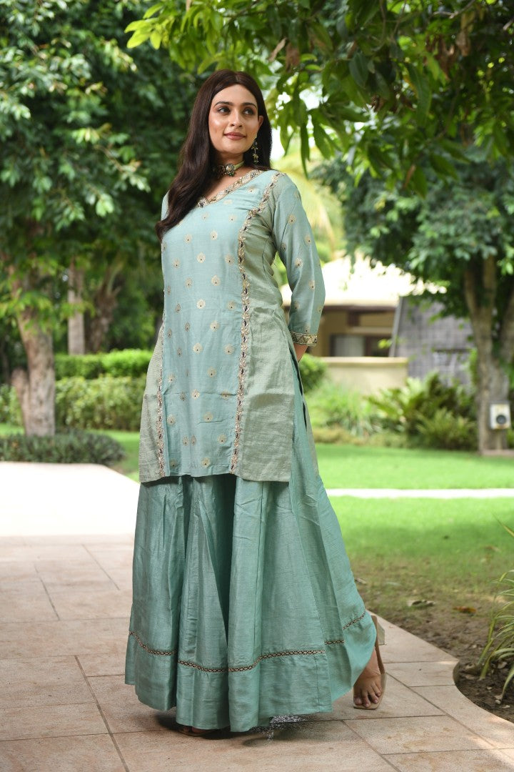 BLUE BANARASI RIWAYAT PALAZZO SET