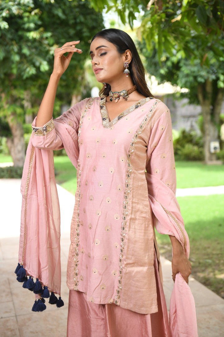 PINK BANARASI RIWAYAT PALAZZO SET