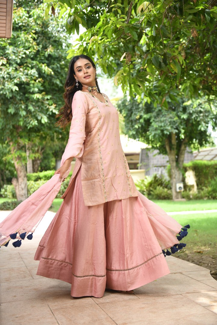 PINK BANARASI RIWAYAT PALAZZO SET