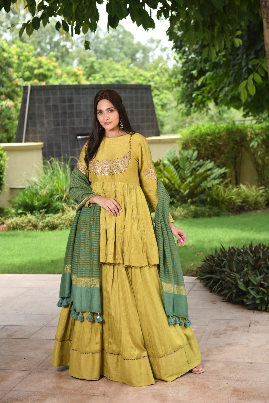LIME GREEN RIWAYAT PEPLUM SET
