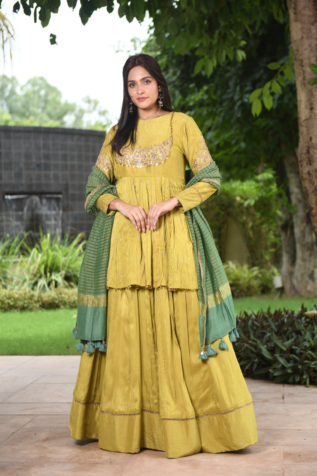 LIME GREEN RIWAYAT PEPLUM SET
