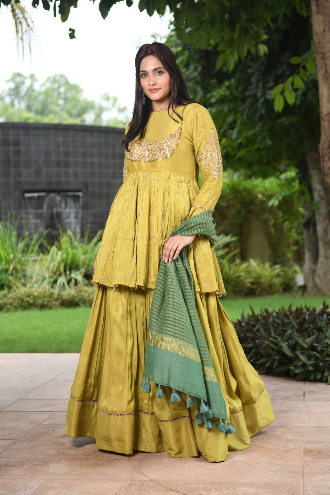 LIME GREEN RIWAYAT PEPLUM SET