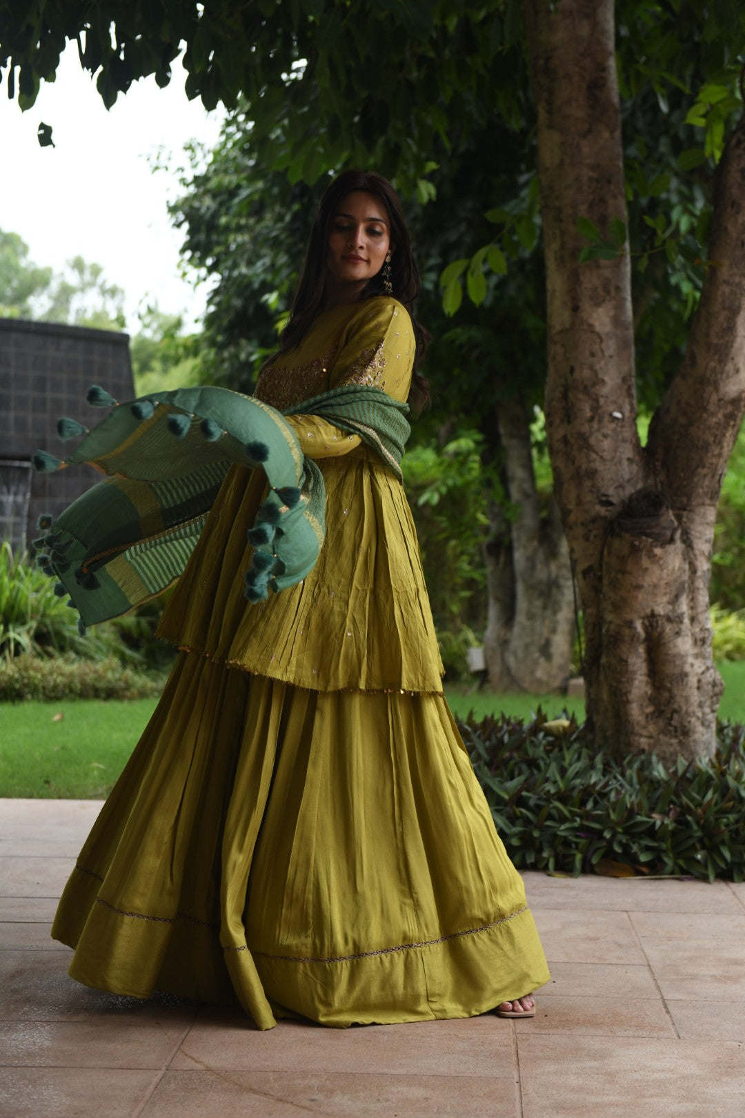 LIME GREEN RIWAYAT PEPLUM SET