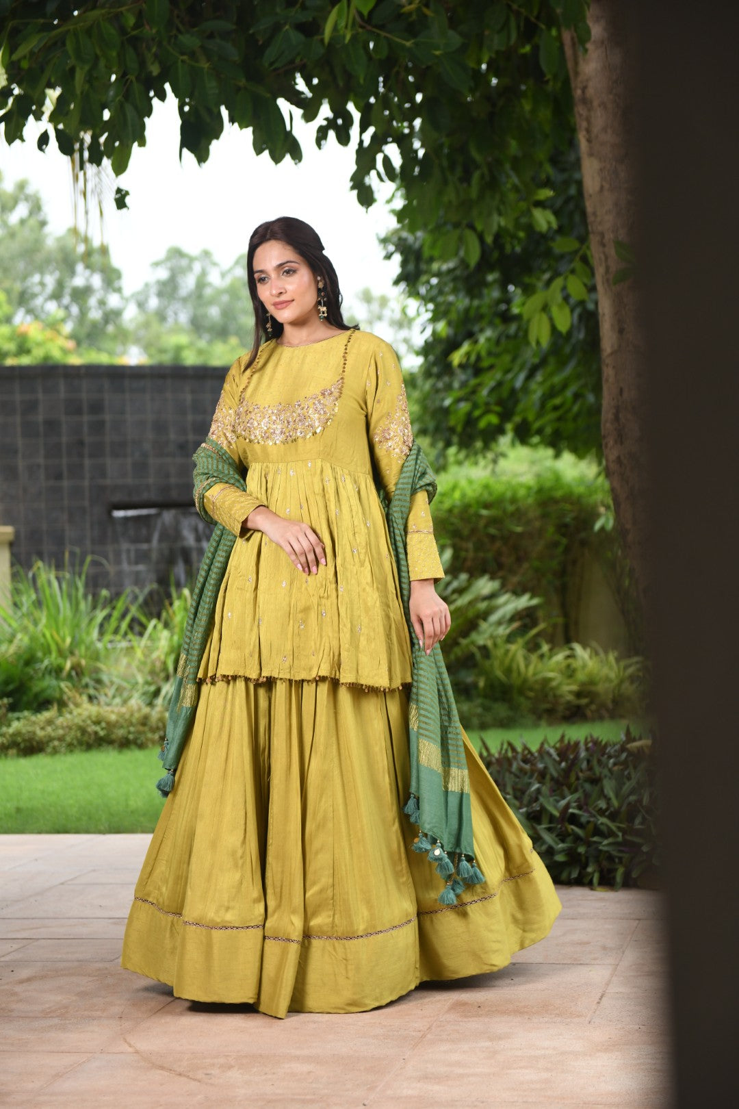 LIME GREEN RIWAYAT PEPLUM SET