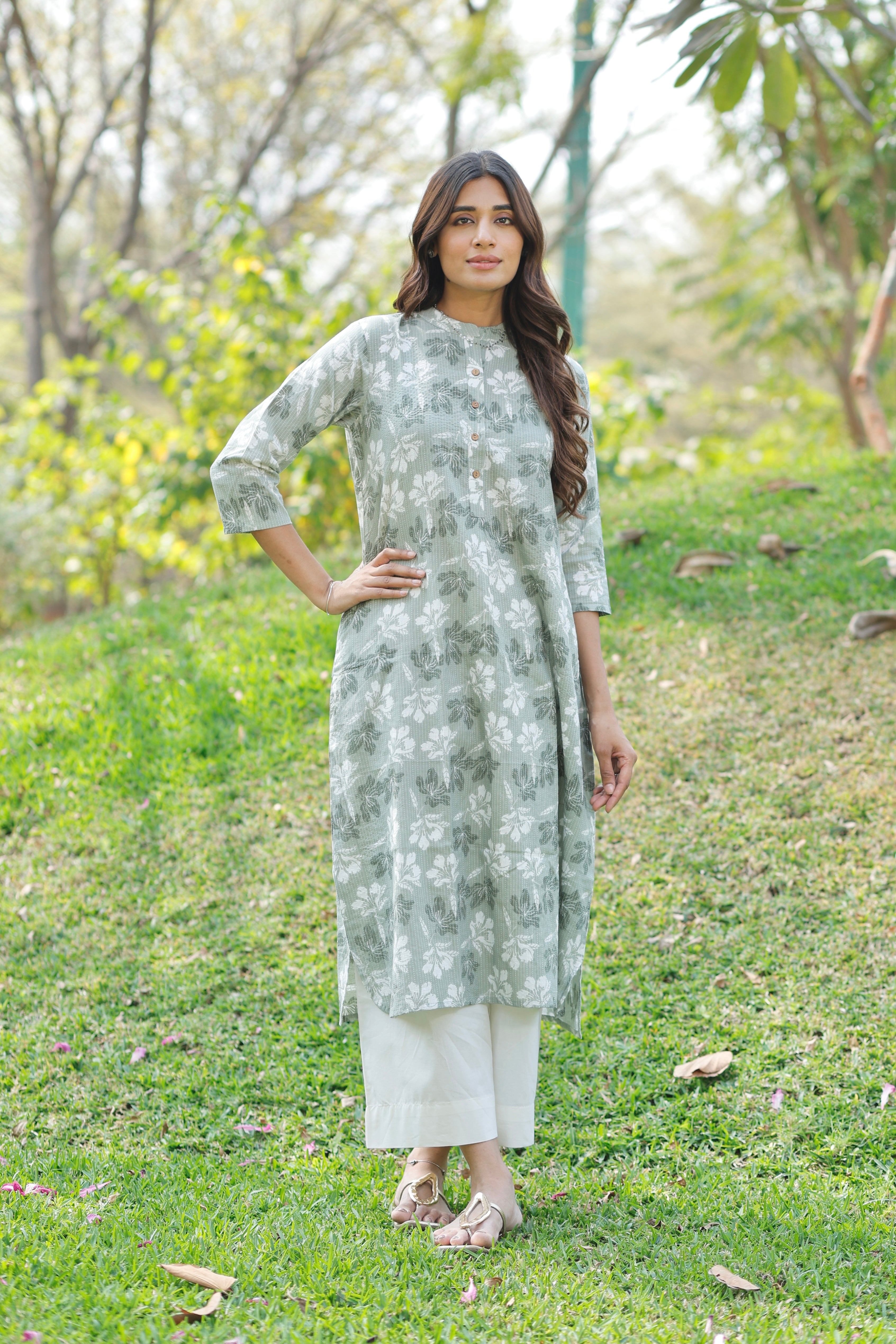 Basil Bloom Printed Cotton Kurta