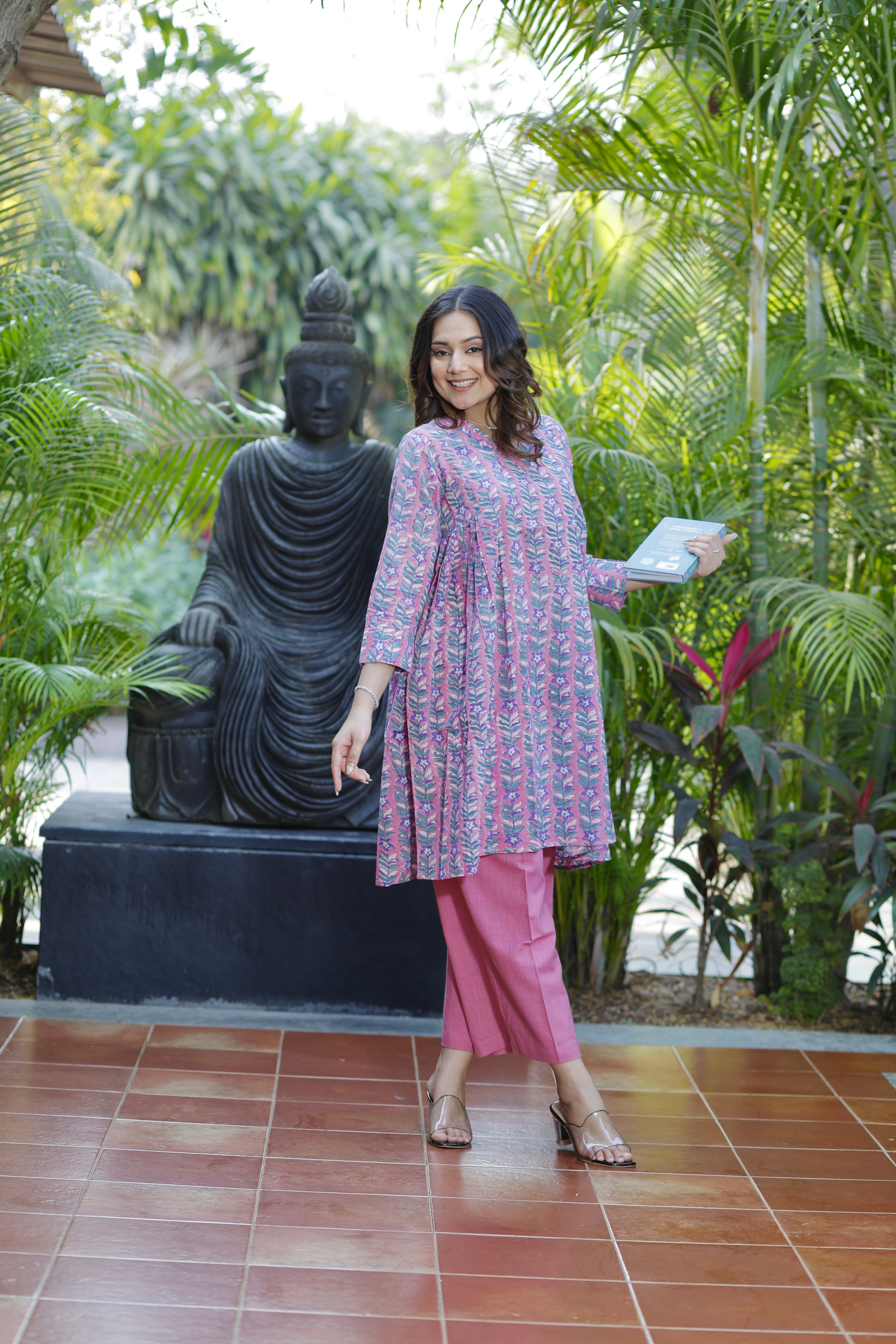Orchid Purple Hand Block Printed Cotton Co-ord set