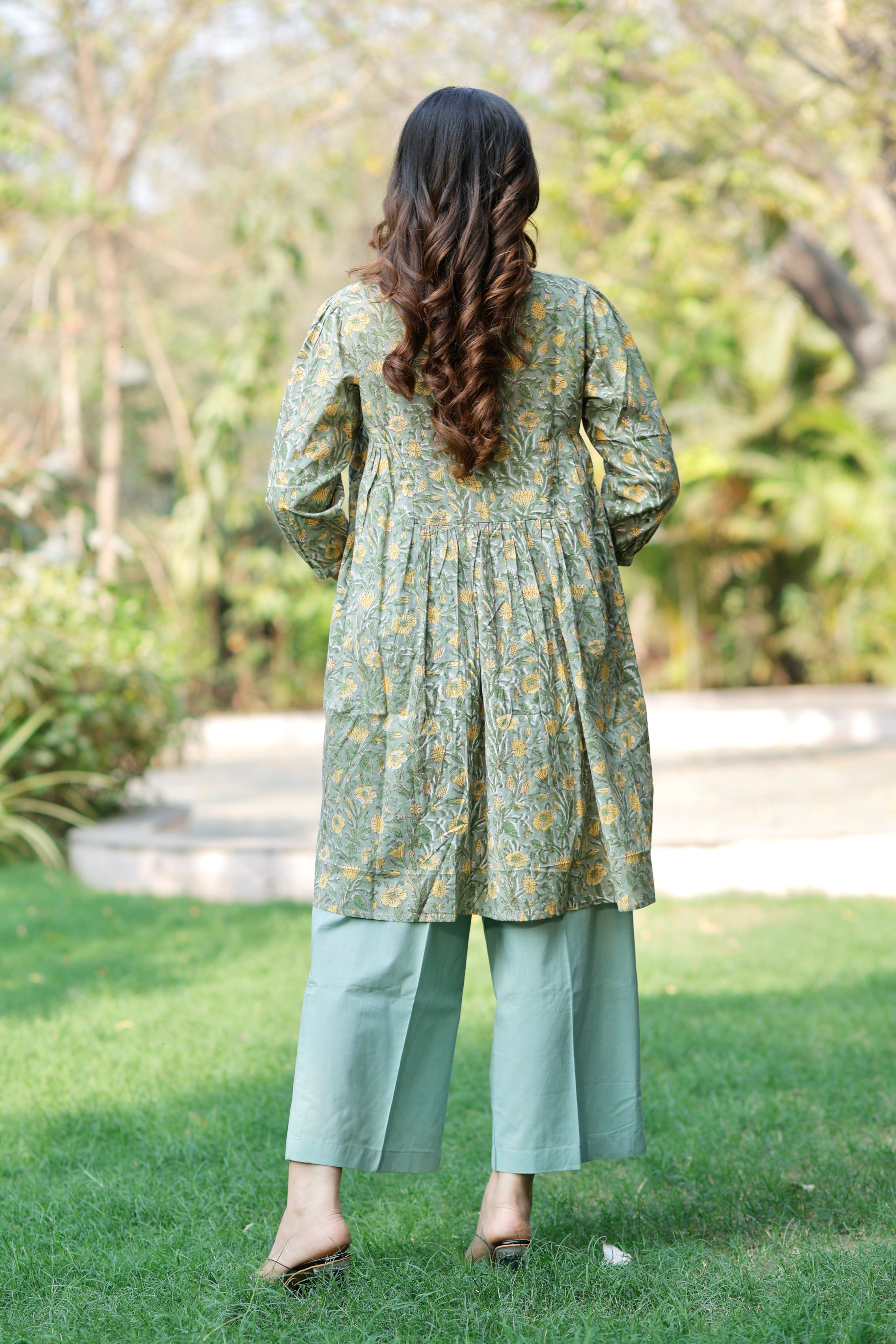 Basil Love Hand Block Printed Cotton Co-ord set