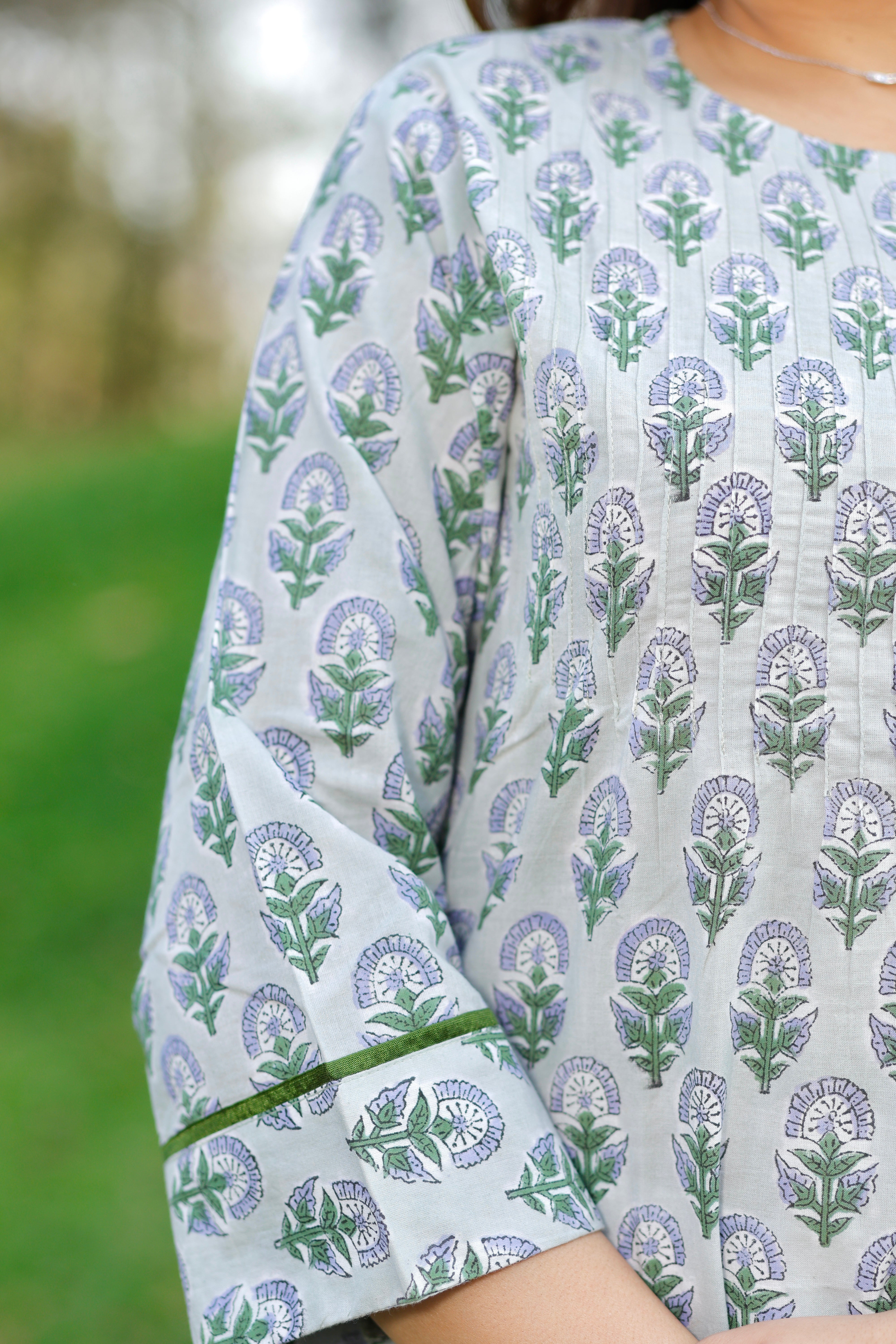 Sweet Petal Hand Block Printed Cotton Kurta