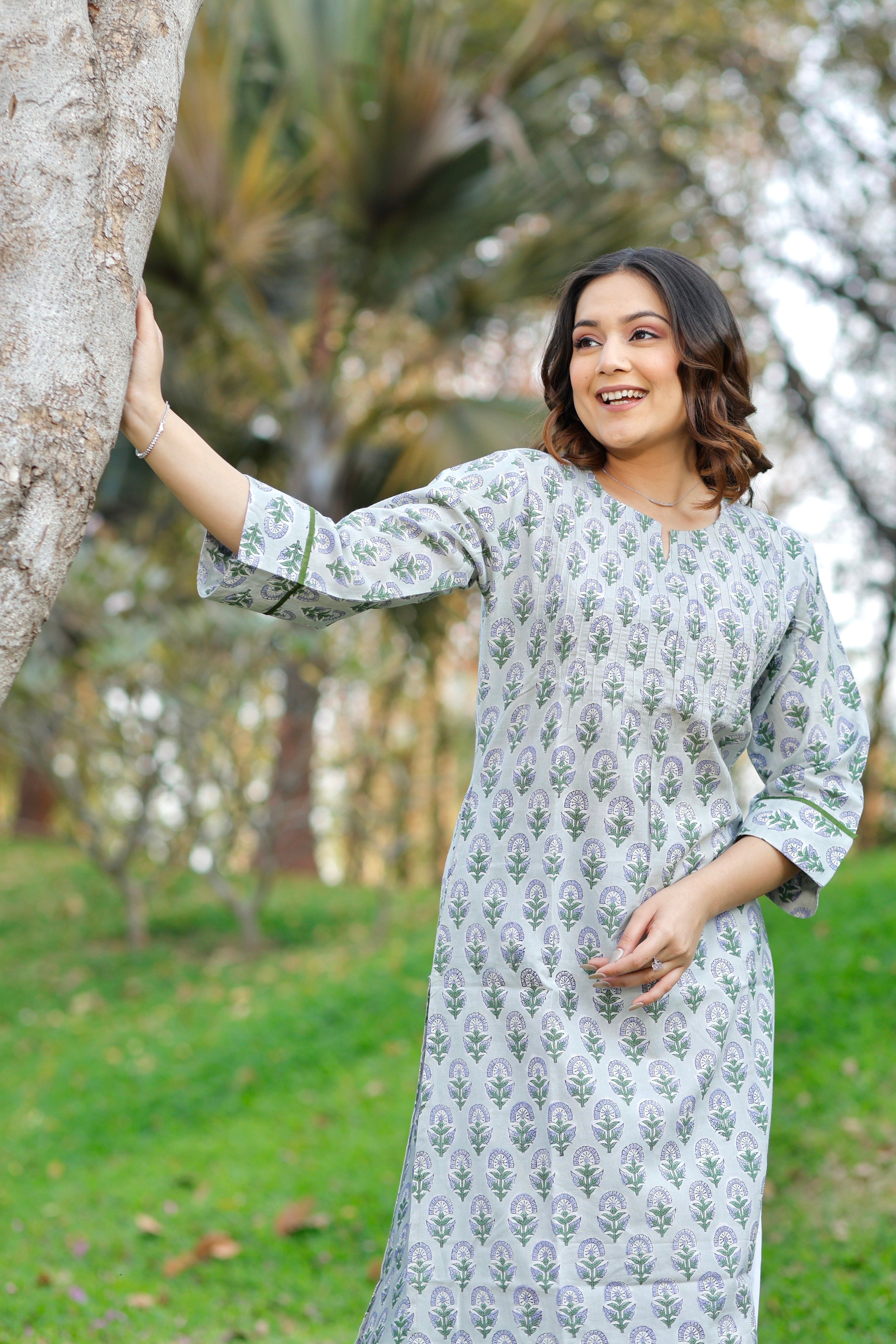 Sweet Petal Hand Block Printed Cotton Kurta
