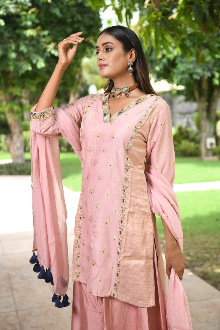 PINK BANARASI RIWAYAT PALAZZO SET
