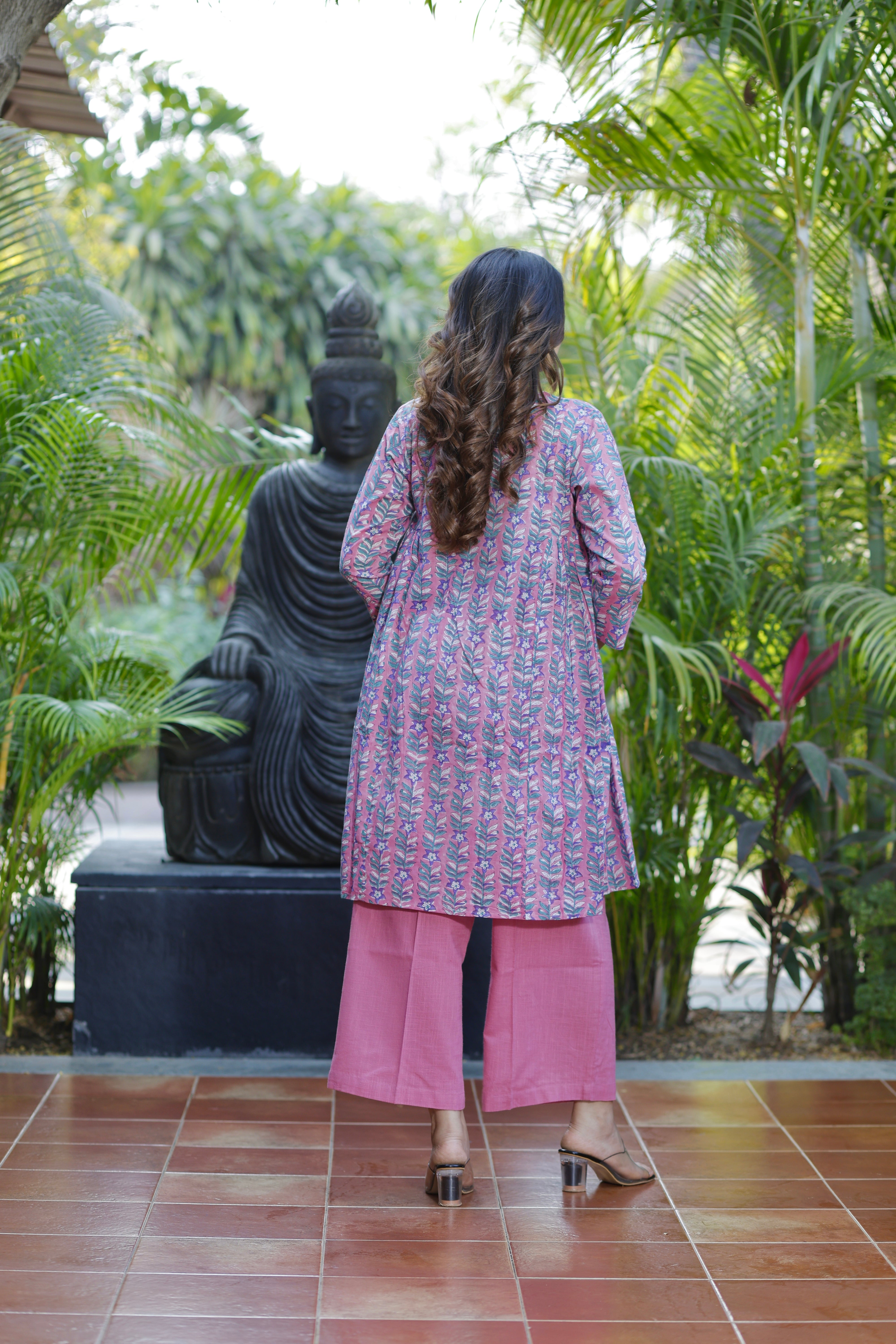 Orchid Purple Hand Block Printed Cotton Co-ord set