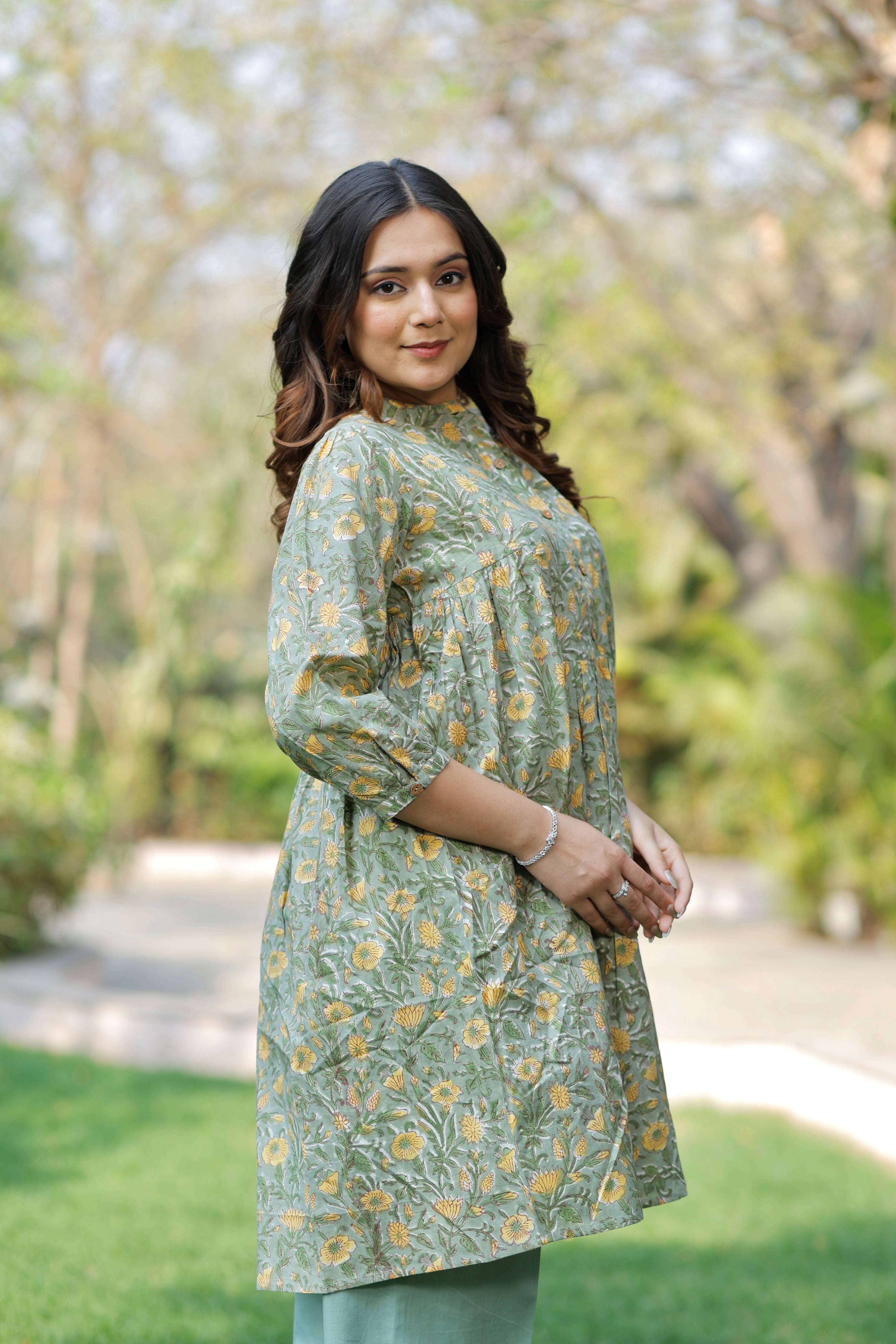Basil Love Hand Block Printed Cotton Co-ord set