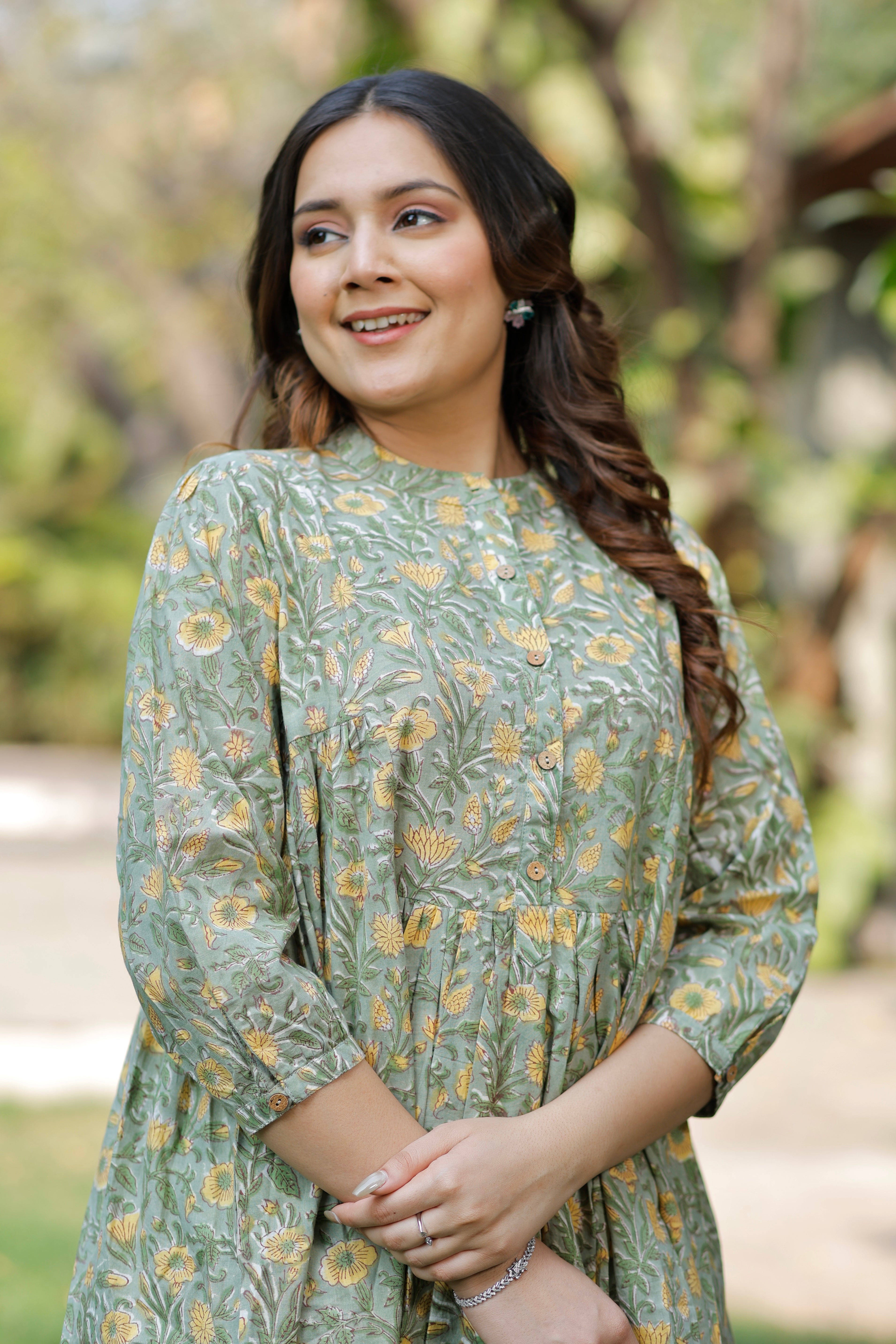 Basil Love Hand Block Printed Cotton Co-ord set